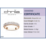 Half stone ring 18K pink gold with diamonds 0.66ct, VS1, F da3439 ENGAGEMENT RINGS Κοσμηματα - chrilia.gr