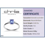 Solitaire ring 18K white gold with tanzanite 0.60ct and diamonds, VS1, H da3861 ENGAGEMENT RINGS Κοσμηματα - chrilia.gr