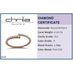 Multistone ring 18K pink gold with enamel and diamonds 0.14ct, VS1, H, da4120 RINGS Κοσμηματα - chrilia.gr