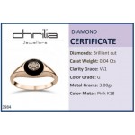 Δαχτυλίδι, Κ18 ροζ χρυσό με διαμάντια 0.04ct, VS1, G και σμάλτο, da3984 ΔΑΧΤΥΛΙΔΙΑ Κοσμηματα - chrilia.gr