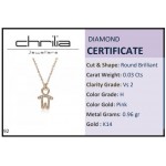 Necklace for baby and mum, K14 pink gold with boy and diamonds 0.03ct, VS2, H, pk0093 NECKLACES Κοσμηματα - chrilia.gr