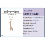 Necklace for baby and mum, K14 pink gold with giraffe and diamonds 0.02ct, VS2, H, pk0147 NECKLACES Κοσμηματα - chrilia.gr
