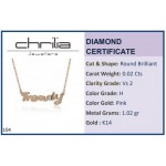 Trendy necklace, Κ14 pink gold with diamond 0.02ct, VS2, H pk0104 NECKLACES Κοσμηματα - chrilia.gr