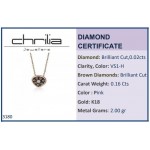 Eye necklace, Κ18 pink gold with brown diamonds 0.16ct and white diamond 0.02ct, VS1, H ko3180 NECKLACES Κοσμηματα - chrilia.gr