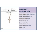 Cross neclace, Κ14 pink gold with diamonds 0.05ct, VS2, H ko5008 NECKLACES Κοσμηματα - chrilia.gr