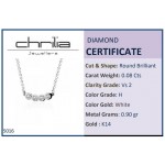 Κολιέ, Κ14 λευκόχρυσο με διαμάντια 0.08ct, VS2, H ko5016 ΚΟΛΙΕ Κοσμηματα - chrilia.gr