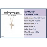 Cross neclace, Κ14 pink gold with diamonds 0.03ct, VS2, H ko5020 NECKLACES Κοσμηματα - chrilia.gr