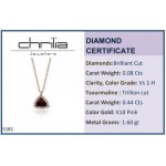 Necklace, Κ18 pink gold with tourmaline 0.44ct and diamonds 0.08ct VS1, H ko5181 NECKLACES Κοσμηματα - chrilia.gr