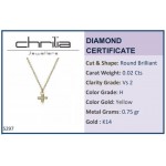 Cross neclace, Κ14 gold with diamonds 0.02ct, VS2, H ko5297 NECKLACES Κοσμηματα - chrilia.gr
