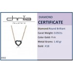 Heart necklace, Κ18 pink gold with blue diamonds 0.05ct, ko4592 NECKLACES Κοσμηματα - chrilia.gr