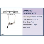 Snake necklace, Κ18 pink gold with black diamonds 0.15ct, ko5540 NECKLACES Κοσμηματα - chrilia.gr