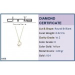Necklace, Κ14 gold with diamond 0.02ct, VS2, H ko4498 NECKLACES Κοσμηματα - chrilia.gr