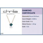 Cross necklace, Κ18 pink gold with blue diamonds 0.08ct, ko4590 NECKLACES Κοσμηματα - chrilia.gr