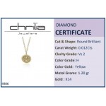 Κολιέ κωνσταντινάτο, Κ14 χρυσό με διαμάντια 0.01ct, VS2, H ko4986 ΚΟΛΙΕ Κοσμηματα - chrilia.gr
