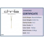 Bars necklace, Κ14 gold with diamonds 0.012ct, VS2, H ko5293 NECKLACES Κοσμηματα - chrilia.gr
