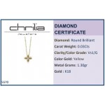 Cross neclace, Κ18 gold with diamond 0.03ct, VS1, G, ko5570 NECKLACES Κοσμηματα - chrilia.gr