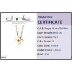 Cross neclace, Κ14 gold with diamonds 0.02ct, VS2, H ko5605 NECKLACES Κοσμηματα - chrilia.gr