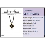 Cross neclace, Κ14 gold with diamonds 0.016ct, VS2, H ko5612 NECKLACES Κοσμηματα - chrilia.gr