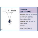 Multistone necklace 18K white gold with sapphire 0.32ct and diamonds 0.04ct, SI1, H ko5752 NECKLACES Κοσμηματα - chrilia.gr
