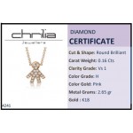 Necklace for mum, K18 pink gold with boy and diamonds 0.16ct, VS1, H, ko4241 NECKLACES Κοσμηματα - chrilia.gr
