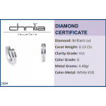 Σκουλαρίκια Κρίκοι - Σκουλαρίκια κρίκοι Κ18 λευκόχρυσο με διαμάντια 0.13ct , VS1 , G, sk2684 ΣΚΟΥΛΑΡΙΚΙΑ Κοσμηματα - chrilia.gr