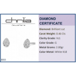 Πολύπετρα σκουλαρίκια δάκρυα Κ18 λευκόχρυσο με διαμάντια 0.49ct, VS1, G, sk3015 ΣΚΟΥΛΑΡΙΚΙΑ Κοσμηματα - chrilia.gr