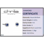 Rosette earrings 18K white gold with sapphires 0.41ct and diamonds 0.12ct VS1, G sk3018 EARRINGS Κοσμηματα - chrilia.gr