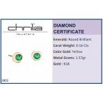 Εarrings 18K gold with emeralds 0.16ct, sk3803 EARRINGS Κοσμηματα - chrilia.gr