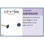Cross earrings 18K pink gold with blue diamonds 0.10ct sk2877 EARRINGS Κοσμηματα - chrilia.gr