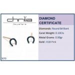 Petal earrings 18K pink gold with blue diamonds 0.10ct, sk3070 EARRINGS Κοσμηματα - chrilia.gr