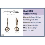 Hoop earrings 18K pink gold with brown diamonds 0.55ct, sk3673 EARRINGS Κοσμηματα - chrilia.gr