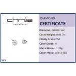 Earrings 18K white gold with diamonds 0.01ct, VS1, H, sk3806 EARRINGS Κοσμηματα - chrilia.gr