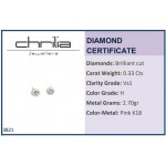 Earrings 18K pink gold with enamel and diamonds 0.33ct, VS1, H, sk3821 EARRINGS Κοσμηματα - chrilia.gr