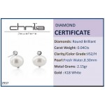 Σκουλαρίκια Κ14 λευκόχρυσο με μαργαριτάρια και διαμάντια 0.04ct, VS2, H, sk2937 ΣΚΟΥΛΑΡΙΚΙΑ Κοσμηματα - chrilia.gr