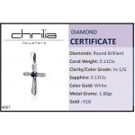 Βαπτιστικός σταυρός Κ18 λευκόχρυσο με διαμάντια 0.11ct, VS1, G και ζαφείρι 0.13ct st4007 ΣΤΑΥΡΟΙ Κοσμηματα - chrilia.gr