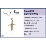 Baptism cross K18 gold with diamonds 0.13ct, VS2, H st4029 CROSSES Κοσμηματα - chrilia.gr