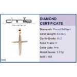 Baptism cross K18 pink gold with diamonds 0.15ct, VS2, H st3691 CROSSES Κοσμηματα - chrilia.gr