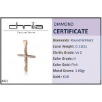 Baptism cross K18 pink gold with diamonds 0.11ct, VS2, H  st4032 CROSSES Κοσμηματα - chrilia.gr