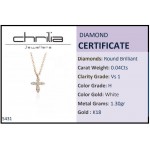 Cross neclace, Κ18 pink gold with diamonds  0.04ct, VS1, H ko5431 NECKLACES Κοσμηματα - chrilia.gr