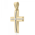 Baptism cross K14 gold and white gold st3878