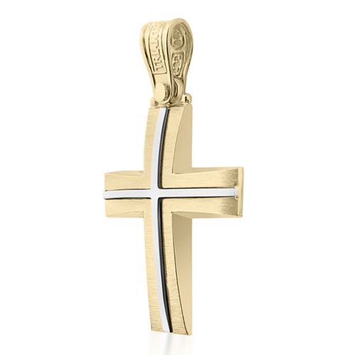 Βαπτιστικός σταυρός Κ14 χρυσό και λευκόχρυσο st3878 ΣΤΑΥΡΟΙ Κοσμηματα - chrilia.gr