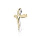 Woman cross K14 gold and white gold st1812