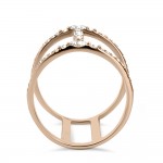 Multistone ring 18K pink gold with diamonds 0.41ct da2944 RINGS Κοσμηματα - chrilia.gr