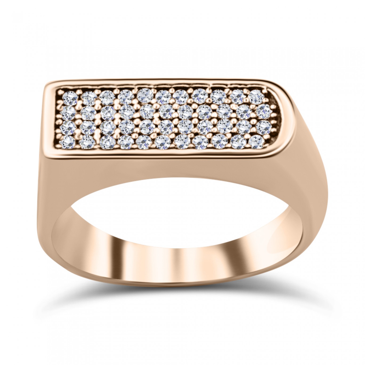 Multistone ring K9 pink gold with zircon, da3248 RINGS Κοσμηματα - chrilia.gr
