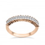 Half stone ring 18K pink gold with diamonds 0.45ct, VS1, F da3295 ENGAGEMENT RINGS Κοσμηματα - chrilia.gr