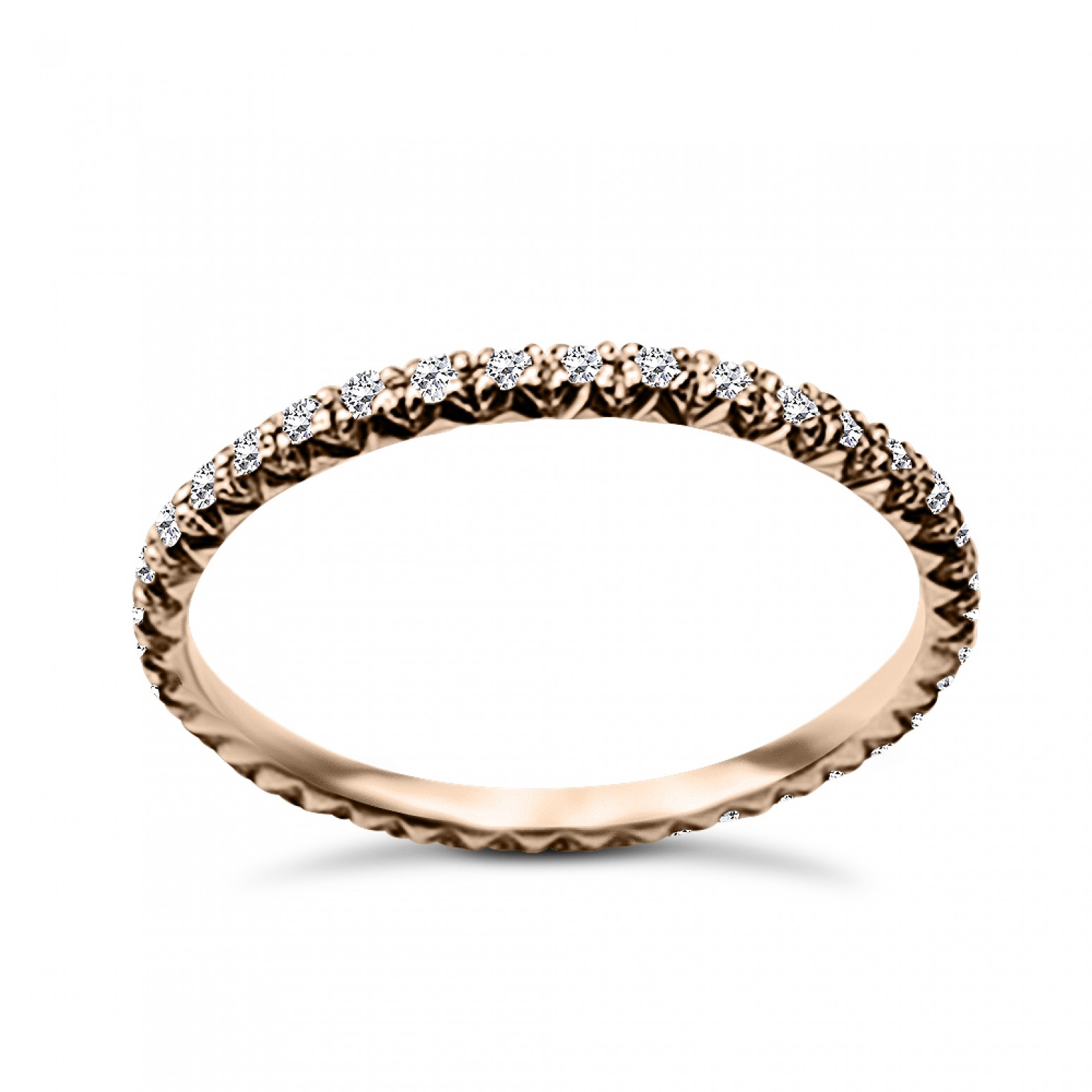 Full stone ring 18K pink gold with diamonds 0.20ct, VS1, G da3374 ENGAGEMENT RINGS Κοσμηματα - chrilia.gr