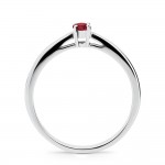 Solitaire ring 18K white gold with ruby 0.28ct and diamonds , VS1, F da3435 ENGAGEMENT RINGS Κοσμηματα - chrilia.gr