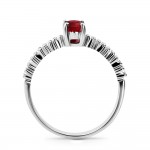Solitaire ring 18K white gold with ruby 0.77ct and diamonds , VS1, G da3493 ENGAGEMENT RINGS Κοσμηματα - chrilia.gr