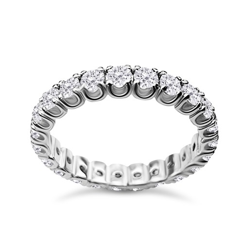Full stone ring 18K white gold with diamonds 1.58ct, VS1, F from IGL da3504 ENGAGEMENT RINGS Κοσμηματα - chrilia.gr
