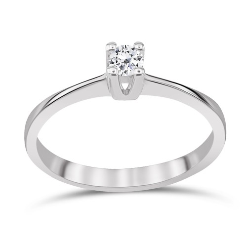 Μονόπετρο δαχτυλίδι Κ18 λευκόχρυσο με διαμάντι 0.14ct , VVS2, F από το IGL da3520 ΔΑΧΤΥΛΙΔΙΑ ΑΡΡΑΒΩΝΑ Κοσμηματα - chrilia.gr
